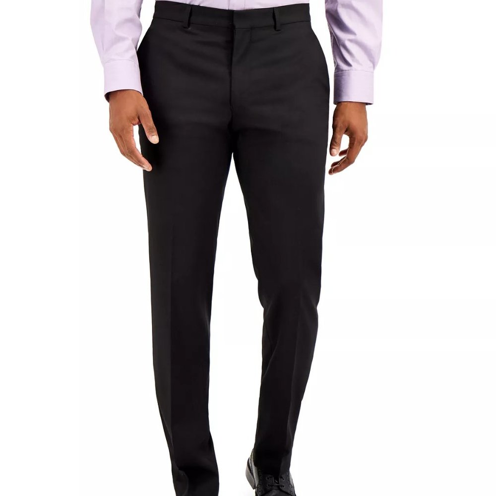 Kenneth Cole Reaction Suit Separate Black Pants, Flat Front, 34x30